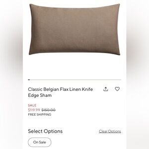 Pottery Barn Classic Belgian Flax Linen Knife
Edge Sham, 2 King Shams